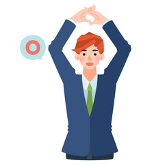 スーツを着た男性のリアクション