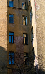 Classical architecture of St. Petersburg (walls, windows, doors).