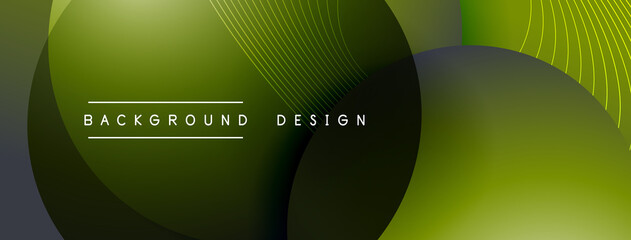 Gradient circles with shadows. Vector techno abstract background. Modern overlapping forms wallpaper background, design template