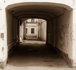 Classical architecture of St. Petersburg (walls, windows, doors). © I