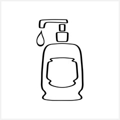 Doodle cream or soap icon isolated on white. Vector stock illustration. EPS 10