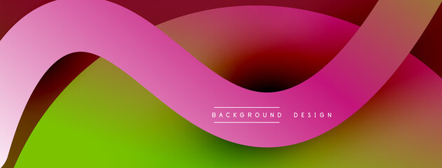 Abstract overlapping lines and circles geometric background with gradient colors