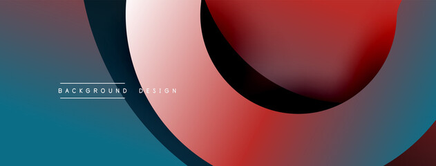Abstract overlapping lines and circles geometric background with gradient colors