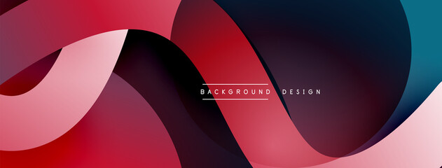 Abstract overlapping lines and circles geometric background with gradient colors