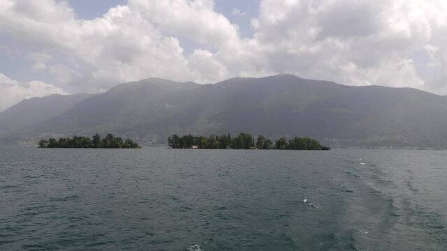Drive away from the wonderful island Brissago in the lake maggiore, Switzerland
