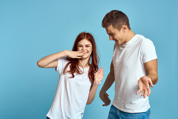 Fototapeta premium young couple fun emotions communication lifestyle family