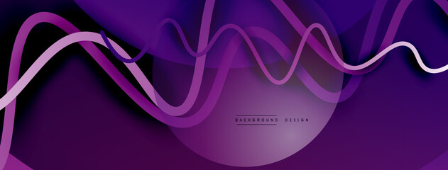 Abstract gradient background with wave line with shadow effect. Geometric composition. 3D shadow effects and fluid gradients