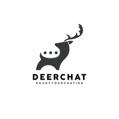 deer chat silhoute logo design ilustration 