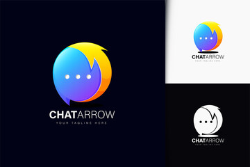 Chat arrow logo design with gradient