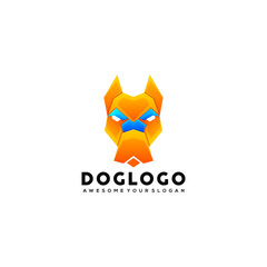 Obraz premium Logo template of dog mask gradient colorful style