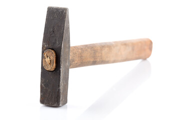 old hammer on white