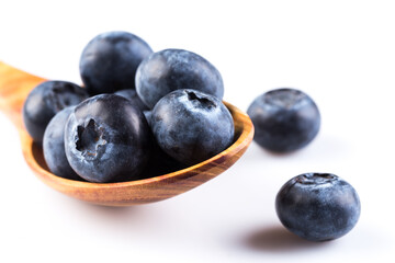 Blueberries on white background