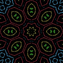 Indian Mandala pattern with black background.