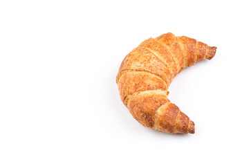 Croissant over white background