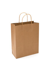 recycled paper shopping bags on white