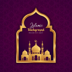 Mosque illustration islamic background design. Can be used for greetings card, backdrop or banner