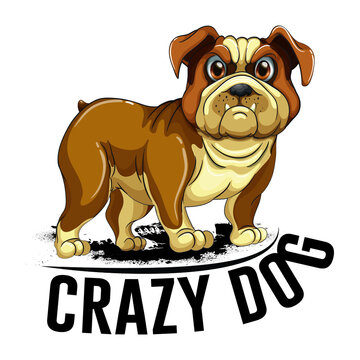 Crazy dog slogan t shirt design