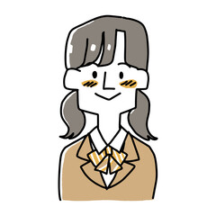 ブレザーの制服を着た女子生徒のアイコン