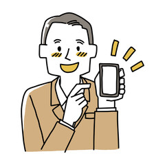 スマートフォンを活用する男性