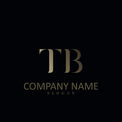 Fototapeta na wymiar Luxury Monogram Initial Logo Design Concept Letter TB