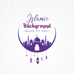 Ramadan kareem islamic background design with mosque illustration. Can be used for greetings card, backdrop or banner