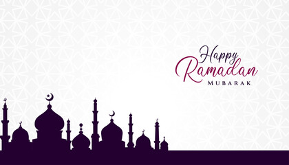 Ramadan kareem islamic background design with mosque illustration. Can be used for greetings card, backdrop or banner