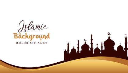Ramadan kareem islamic background design with mosque illustration. Can be used for greetings card, backdrop or banner