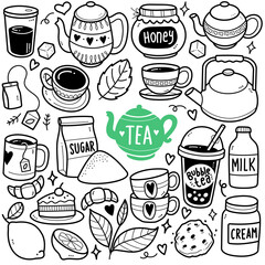 Tea Time Doodle Illustration