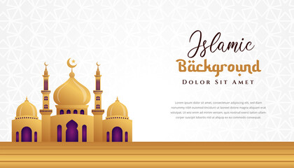 3d Mosque illustration islamic background design. Can be used for greetings card, backdrop or banner.
