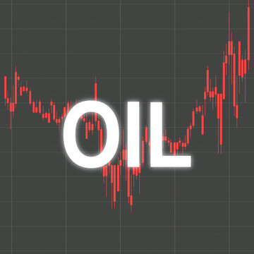 2d rendering of oil text. Increasing oil prize.