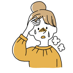 熱が出ている女性