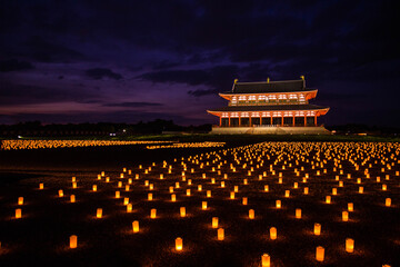 奈良　平城京天平祭　燈花会と大極殿