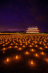 奈良　平城京天平祭　燈花会　大極殿と少女