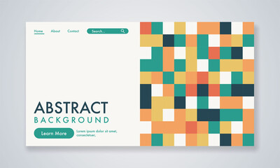 Colorful geometric background. Modern landing page template.
