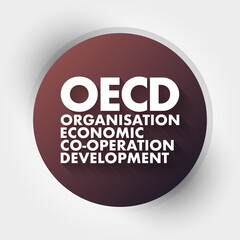 OECD - Organisation for Economic Co-operation and Development acronym, business concept background
