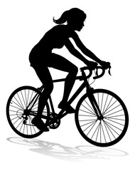 Woman Bike Cyclist Riding Bicycle Silhouette