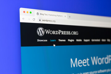 computer screen. WordPress is a free and open-source content management system (CMS)