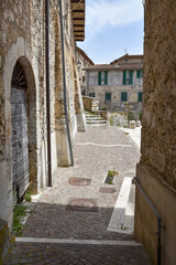 A small street among the old houses of Arce, a medieval village in the Lazio region in Italy.