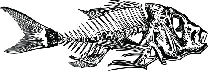 Vector sketch of the skeleton of a fish