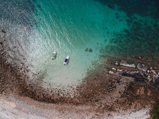 Ocean top down drone landscape