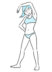 ストレッチをする女性