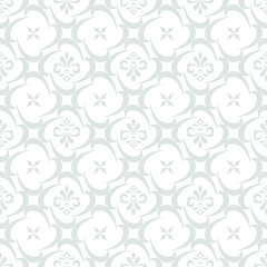 Floral seamless pattern with baroque style ornament. Modern stylish texture. Gray and white. Repeating vector background.