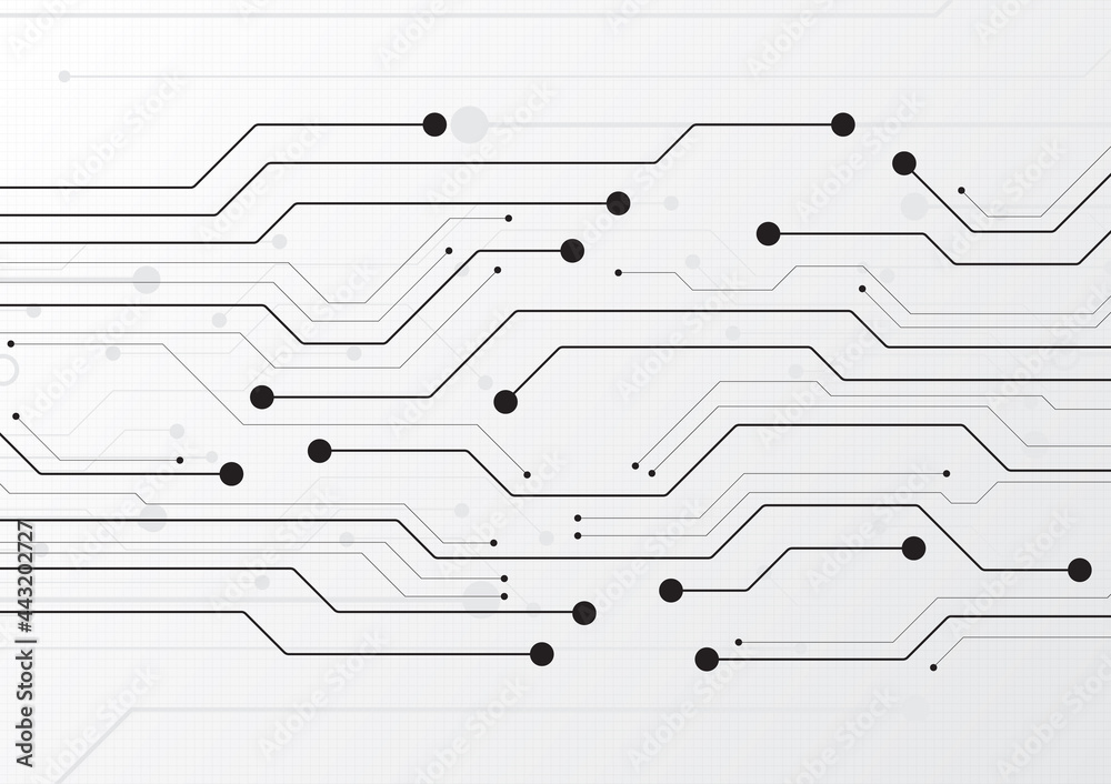 Wall mural circuit technology background with hi-tech digital data