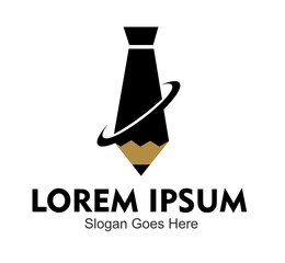 tiepencil logo design concept isolated on white background