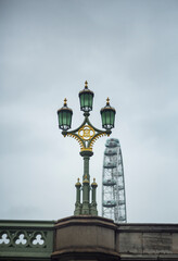 Fototapeta na wymiar London Street Lamp in Westminster, UK
