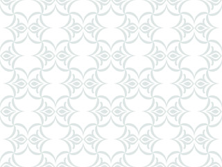 Floral geometric seamless pattern. Gray and white ornament. Fabric for ornament, wallpaper, packaging, vector background