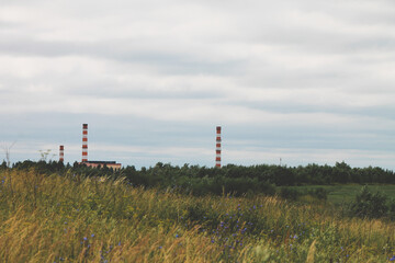 Fototapeta na wymiar power station in the countryside