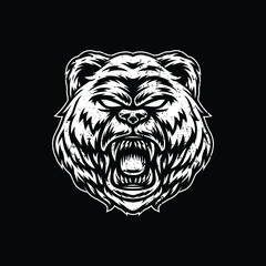 Bear artwork illustration design logo