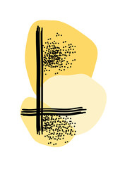 A poster with yellow spots with lines and dots. Ideal for printing on fabric, paper. The decor of the children's room. Large size.