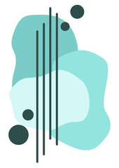 Poster blue spots with lines and dots. Ideal for printing on fabric, paper. The decor of the children's room. Large size.